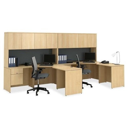 Groupe Lacasse Desk, Left Single Pedestal, 72inWx36inDx29inH, Hard Rock Maple LAS4LF3672SE